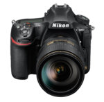 Nikon D850 Gehäuse Vorschau von Vorne mit Objektiv bei Foto Seitz