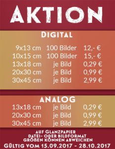 Foto Seitz Aktion vom 15.09 bis 28.10.2017