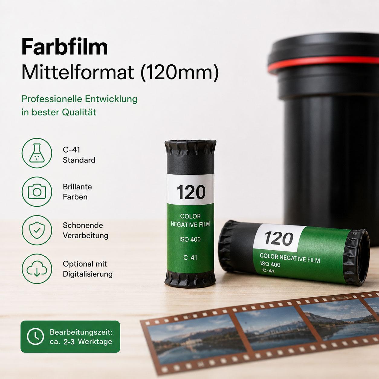 Farbfilmentwicklung (120mm, C-41)