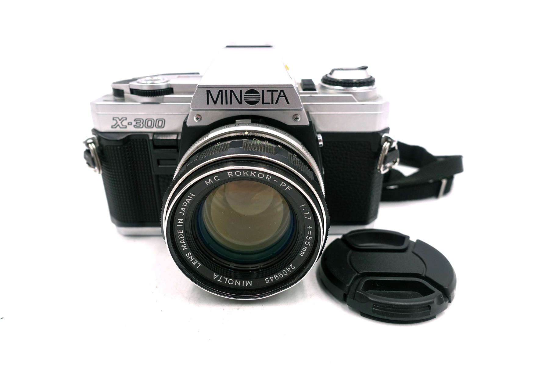 Minolta X-300 mit MC Rokkor-PF 55mm f/1.7 – klassische analoge Spiegelreflexkamera
